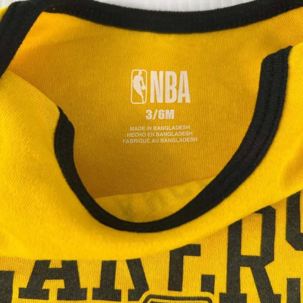 (3) NBA LA Lakers 1 PC Infant Outfits 3-6 month NWT Black Yellow White Cotton
